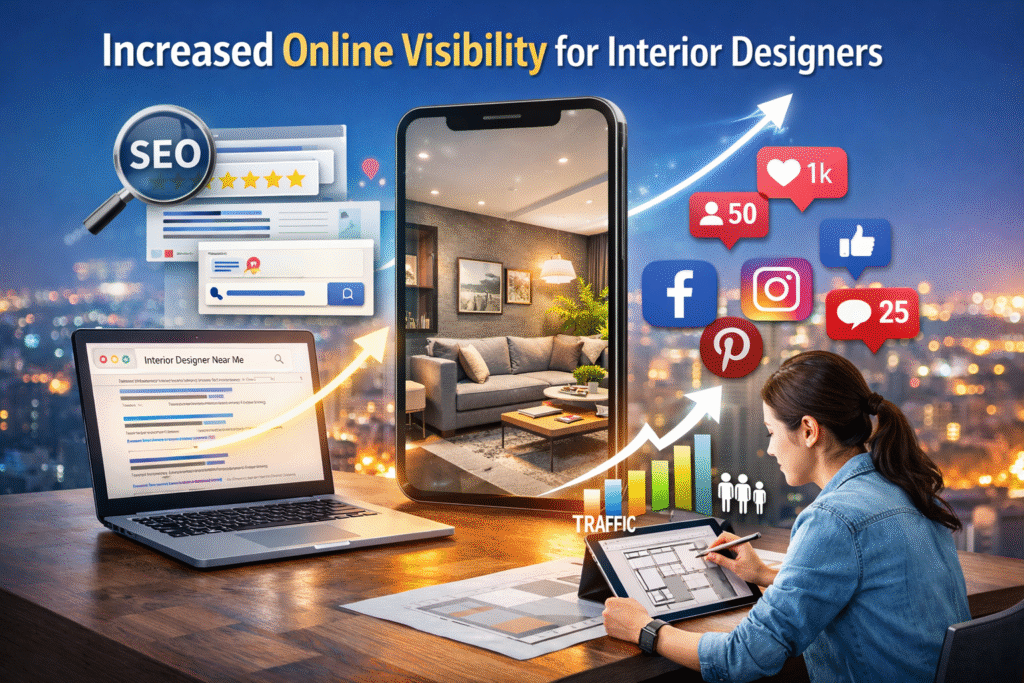 Digital marketing helping interior designers increase online visibility